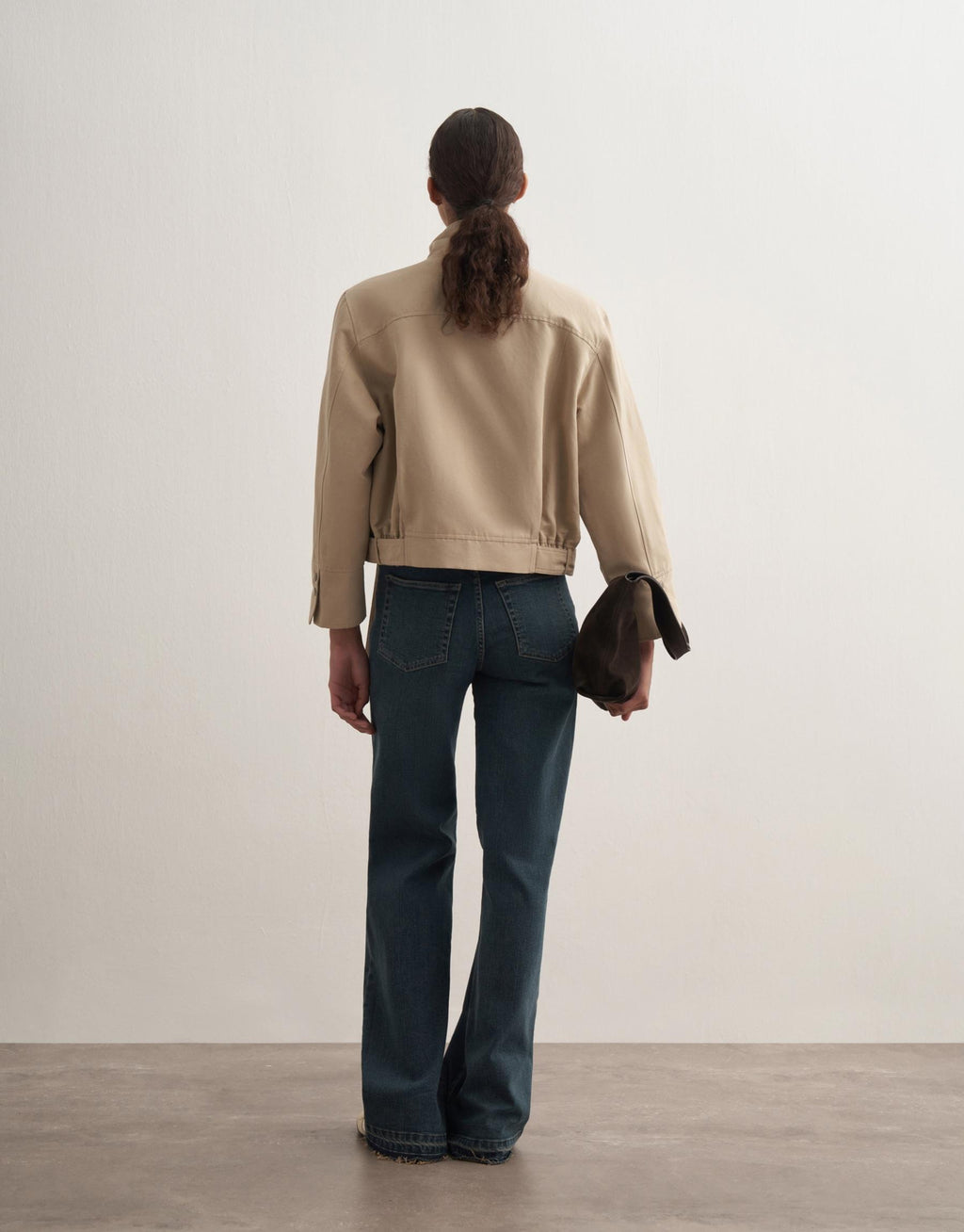 Chaqueta Bomber  de mezcla de lino